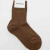 Ribbed Logo Socks Khaki
