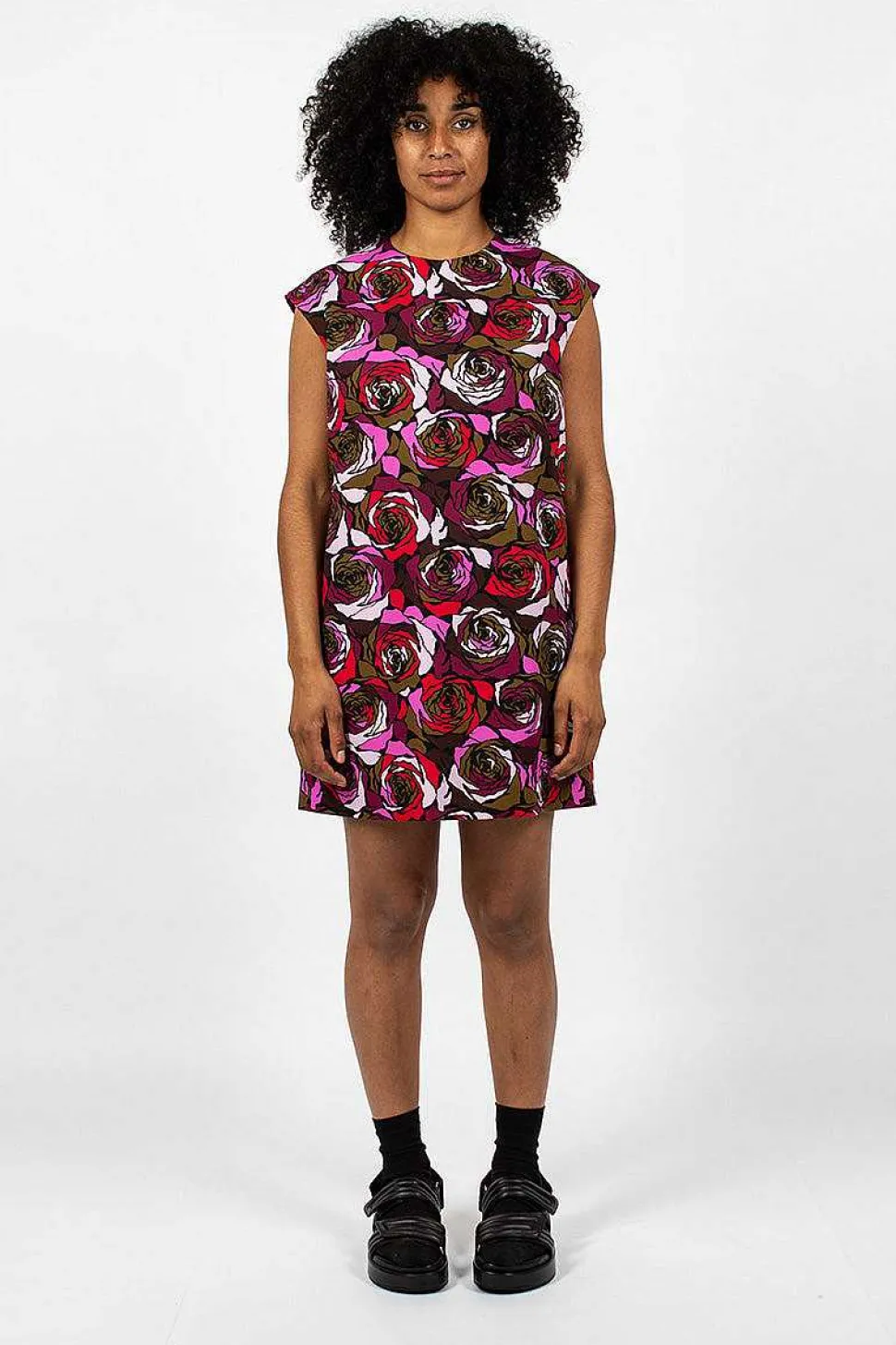 Rose Printed Dress Red