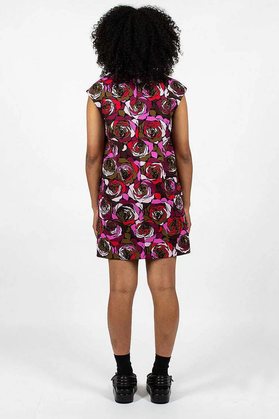 Rose Printed Dress Red
