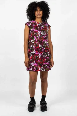 Rose Printed Dress Red