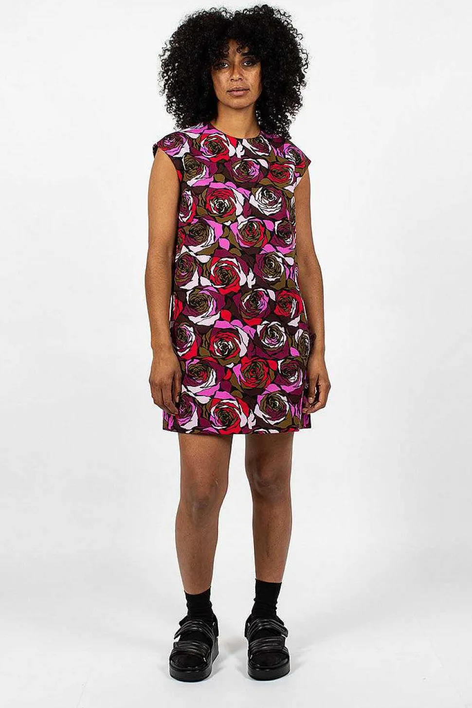 Rose Printed Dress Red