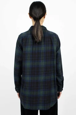 Rounded Collar Shirt Blackwatch Tartan