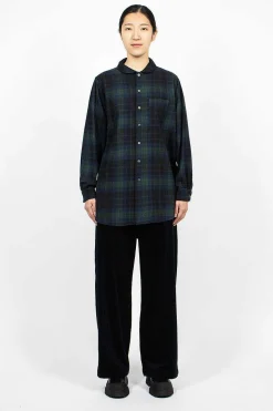 Rounded Collar Shirt Blackwatch Tartan