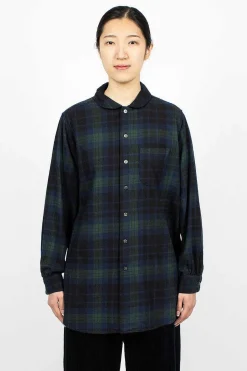 Rounded Collar Shirt Blackwatch Tartan