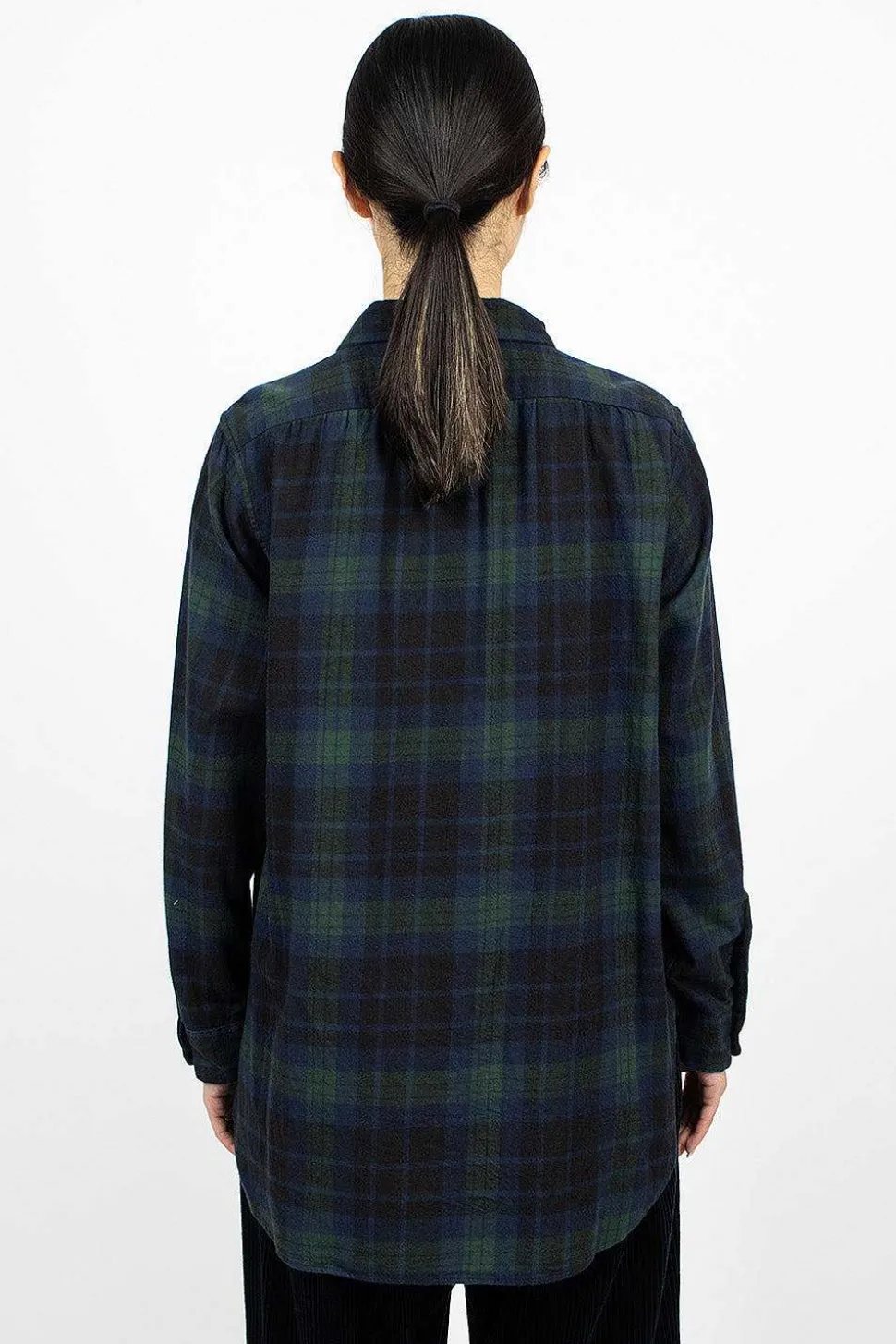 Rounded Collar Shirt Blackwatch Tartan