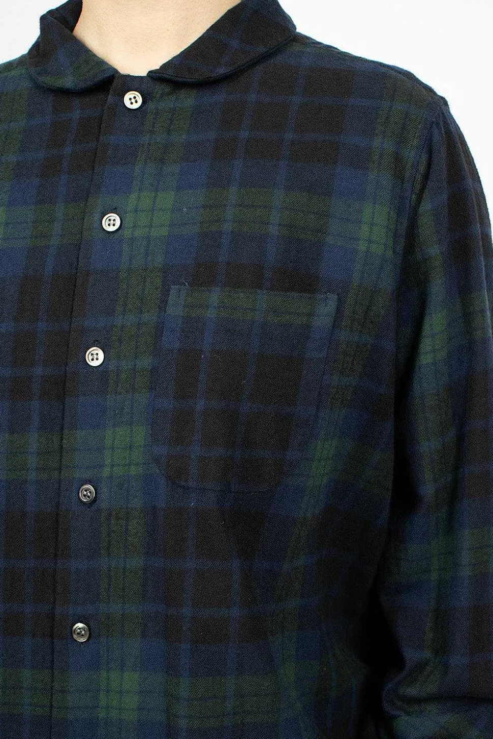 Rounded Collar Shirt Blackwatch Tartan