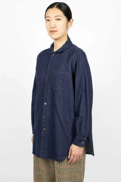 Rounded Collar Shirt Indigo