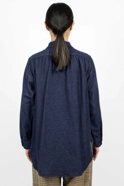 Rounded Collar Shirt Indigo