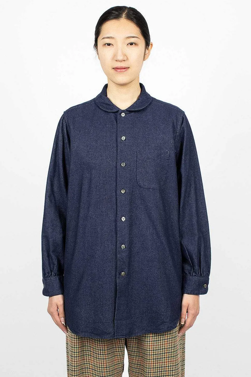 Rounded Collar Shirt Indigo