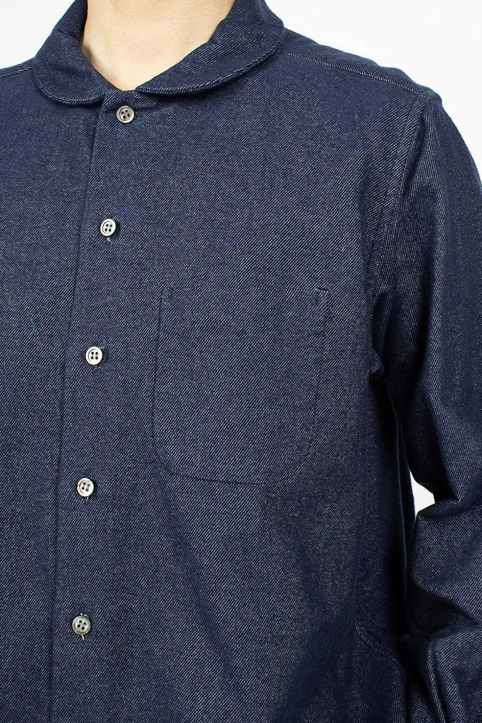 Rounded Collar Shirt Indigo