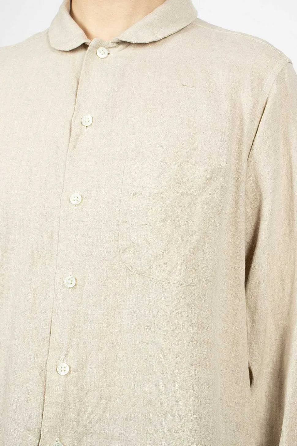 Rounded Collar Shirt Natural