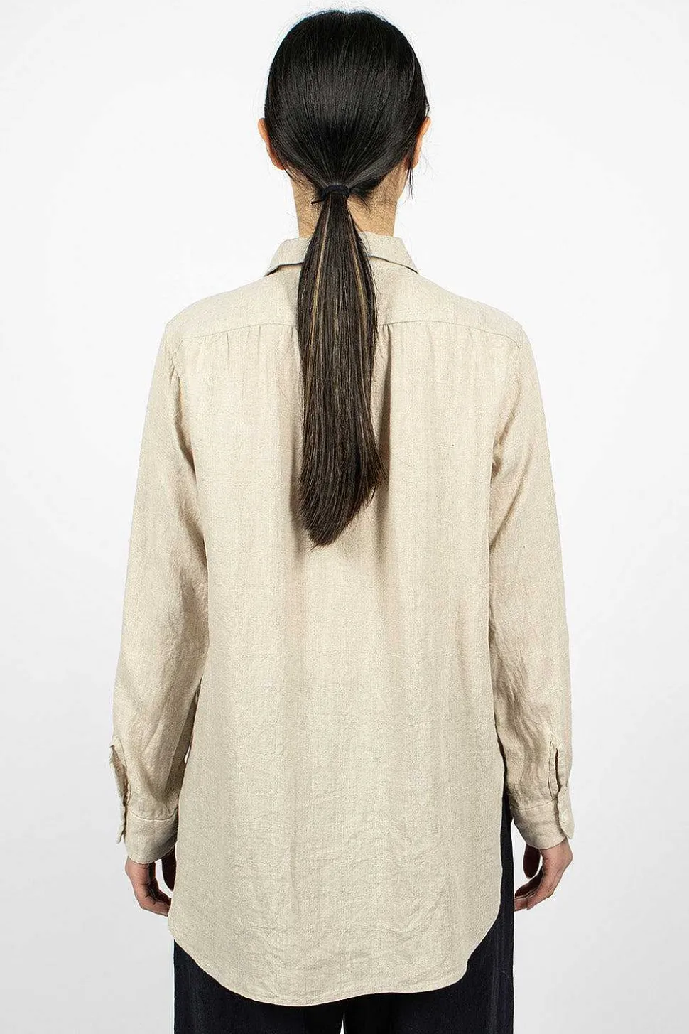 Rounded Collar Shirt Natural