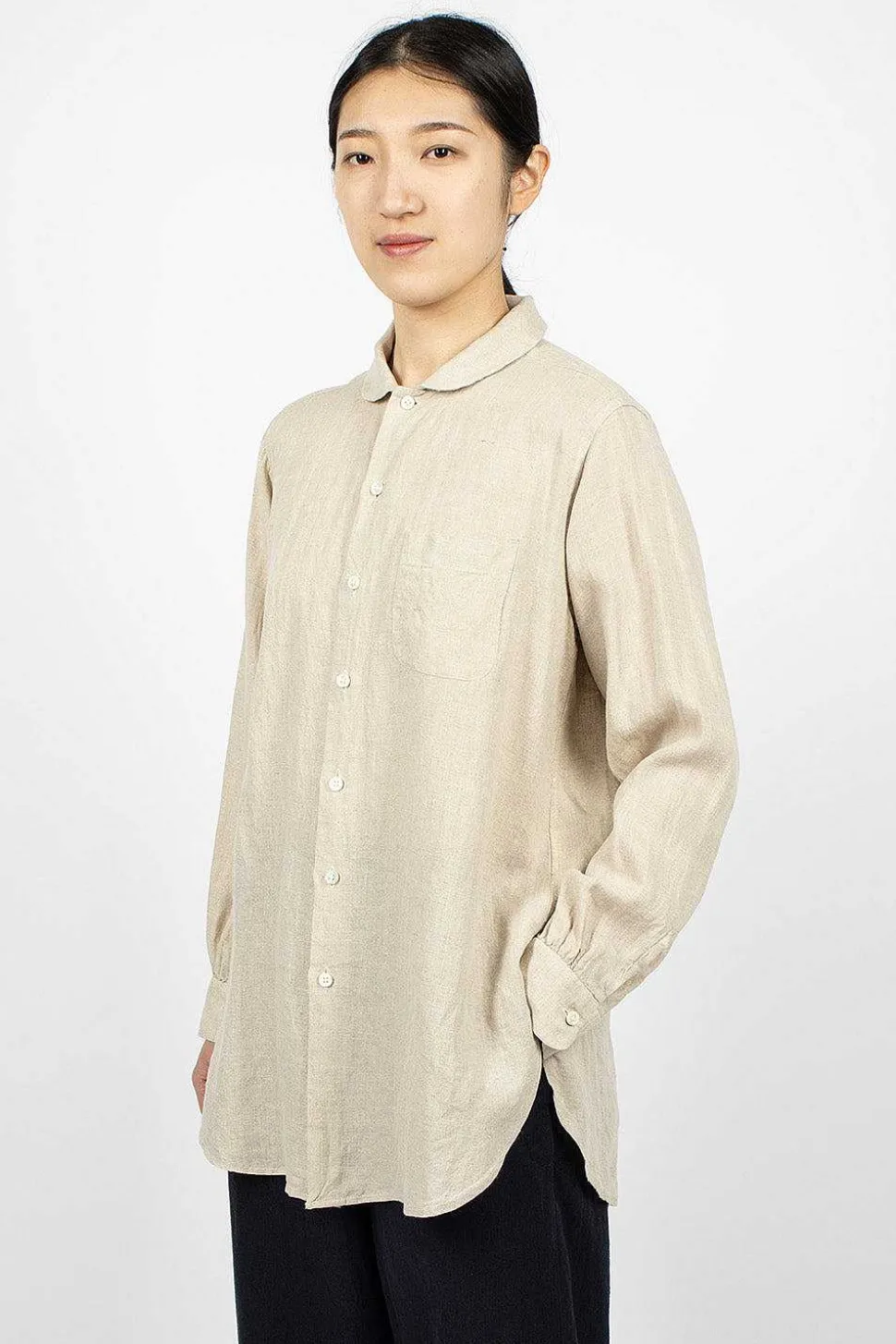 Rounded Collar Shirt Natural