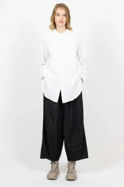 Rounded Collar Shirt Waffle White