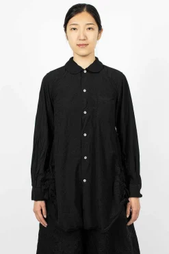 Ruffle Gusset Shirt Black