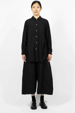 Ruffle Gusset Shirt Black