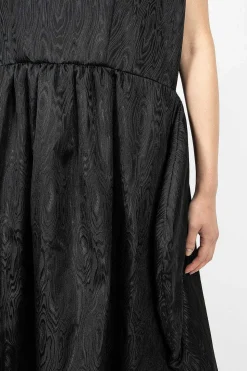 Ruffle Jacquard Dress Black
