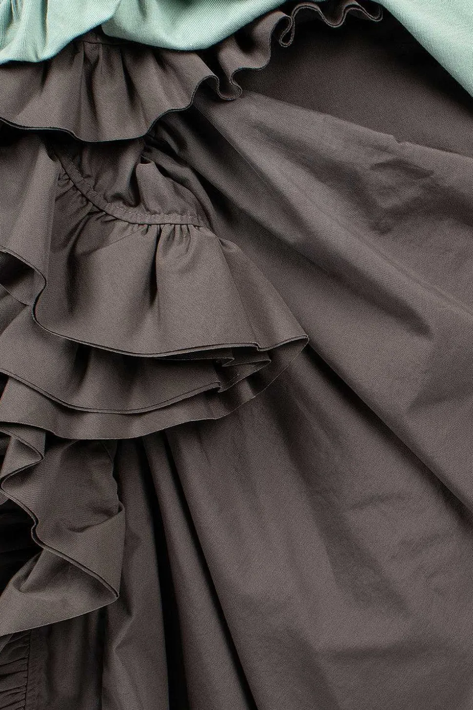 Ruffle Pencil Skirt Grey