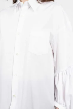 Ruffle Shirt Dress White