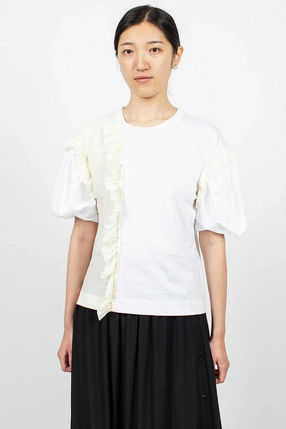 Ruffle T-Shirt White