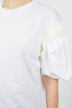 Ruffle T-Shirt White