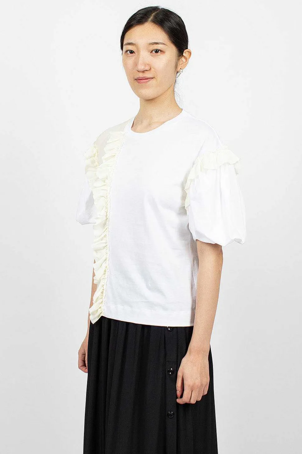 Ruffle T-Shirt White