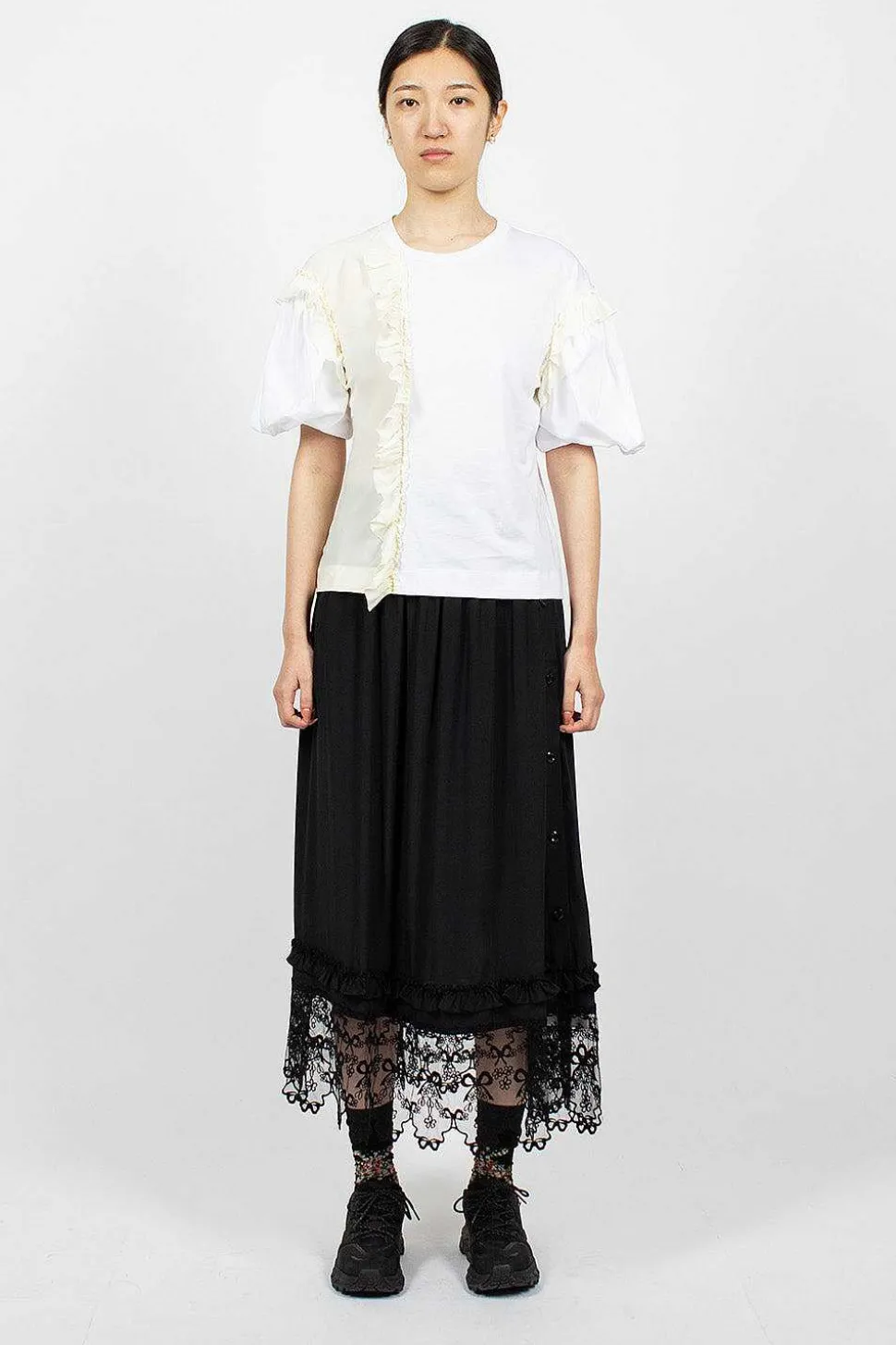 Ruffle T-Shirt White