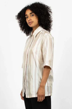 Saffi Bag Stripe Blouse Red/Brown