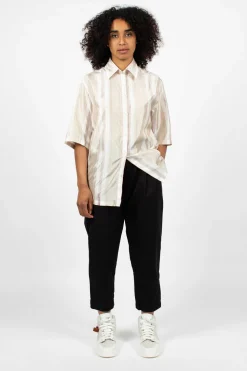 Saffi Bag Stripe Blouse Red/Brown