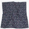 Sateen Floral Scarf Navy