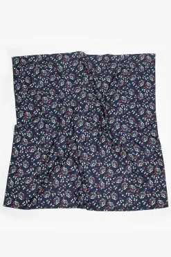 Sateen Floral Scarf Navy