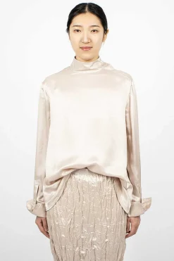 Satin Blouse Pebble Beige