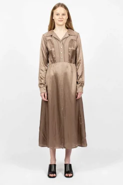 Satin Dress Mink Brown