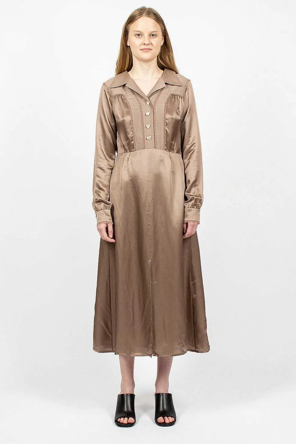 Satin Dress Mink Brown