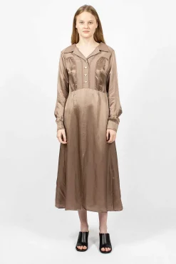 Satin Dress Mink Brown
