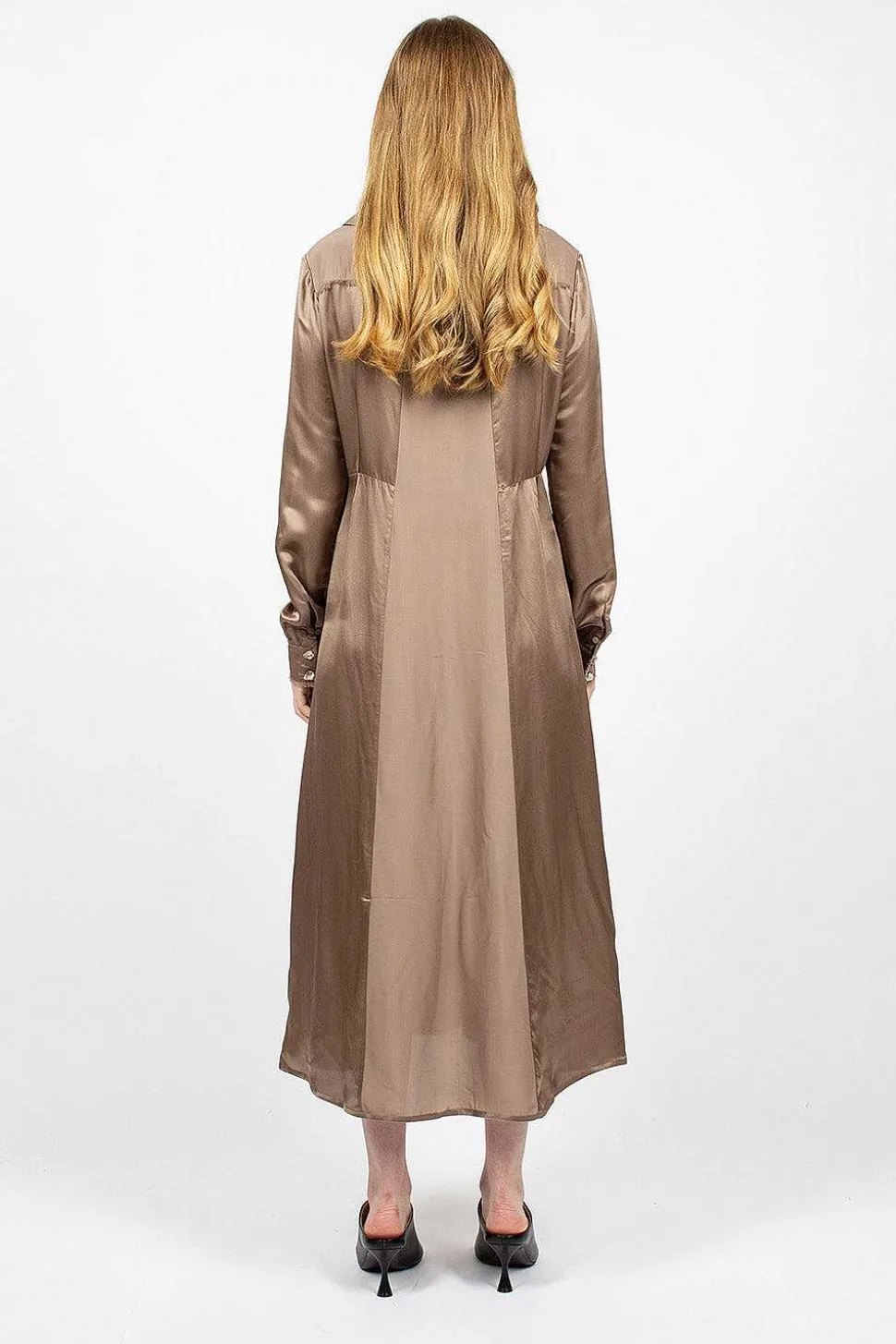 Satin Dress Mink Brown