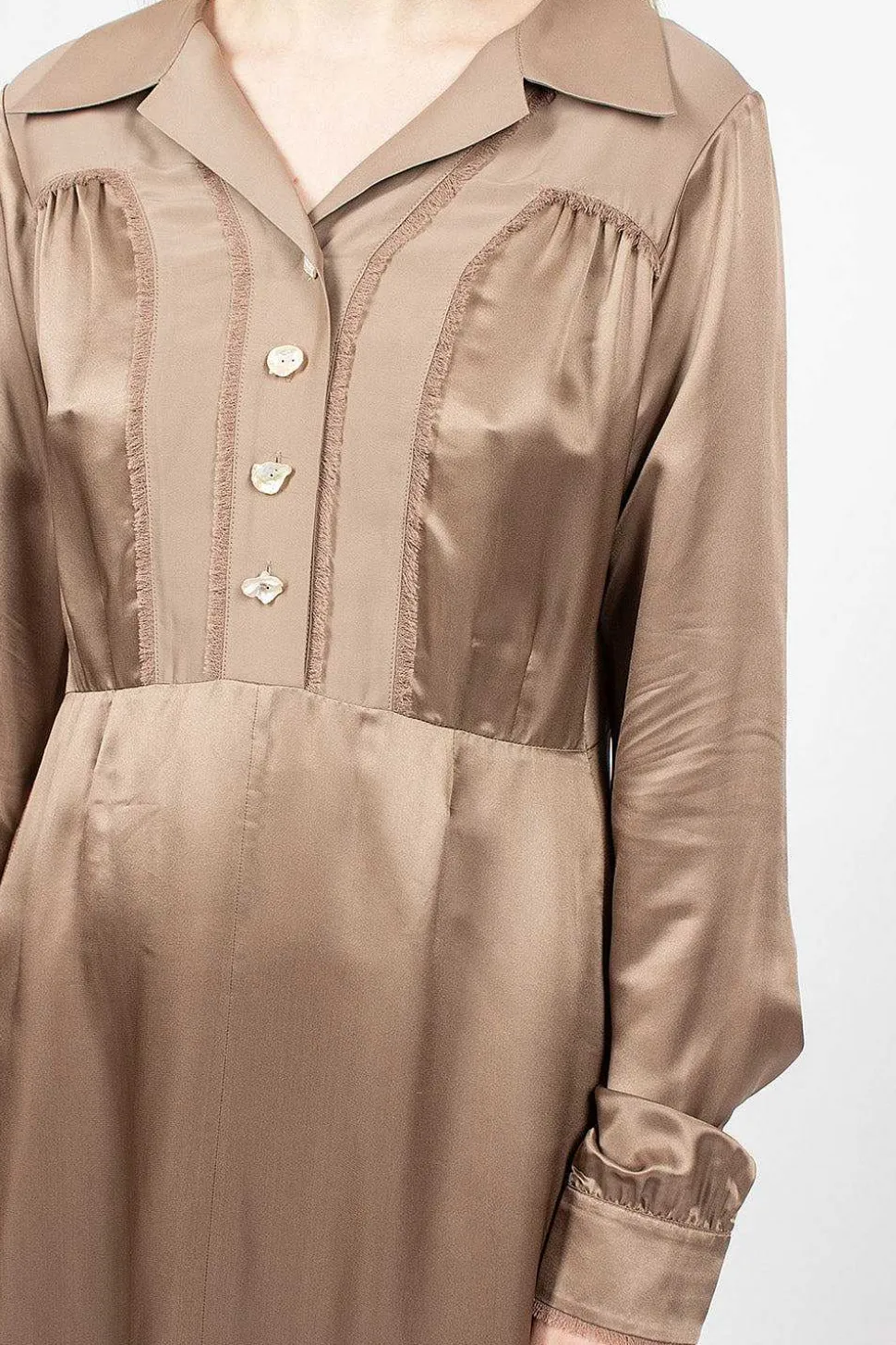 Satin Dress Mink Brown
