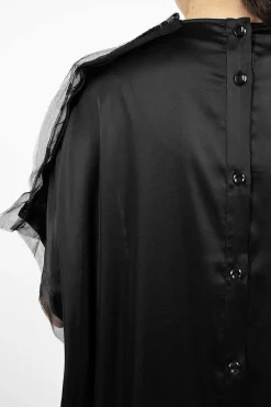 Satin Panel T-Shirt Dress