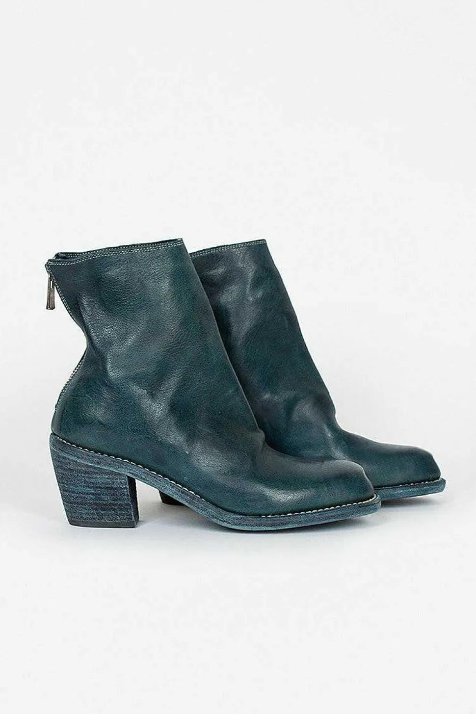 Sb06D Full Grain Cuban Heel Zip Back Boot Cv72T