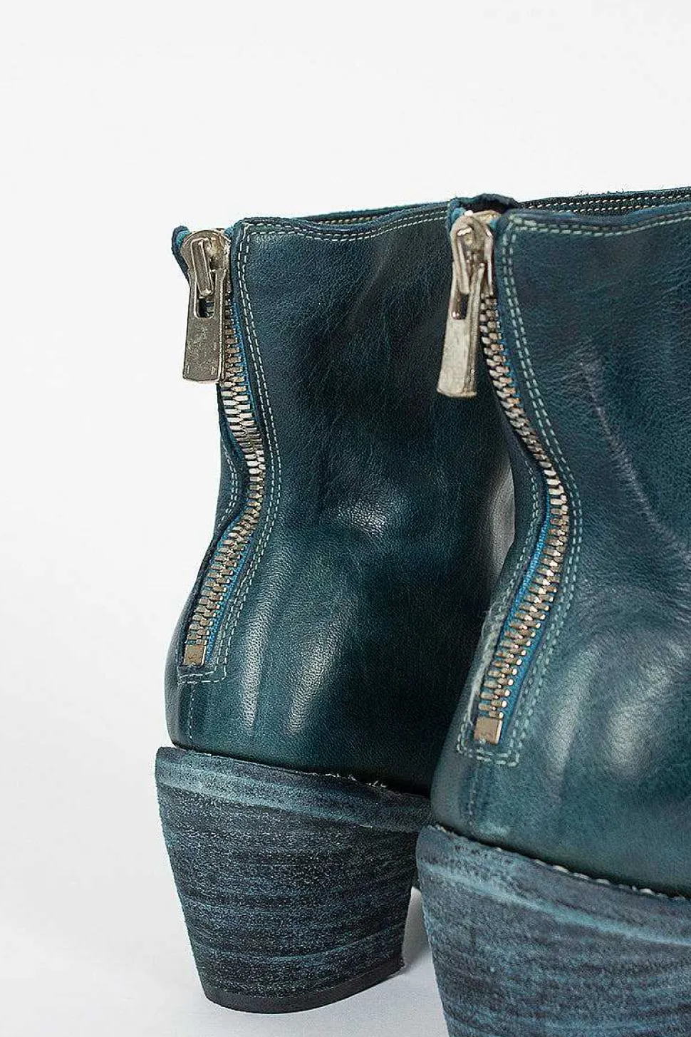 Sb06D Full Grain Cuban Heel Zip Back Boot Cv72T