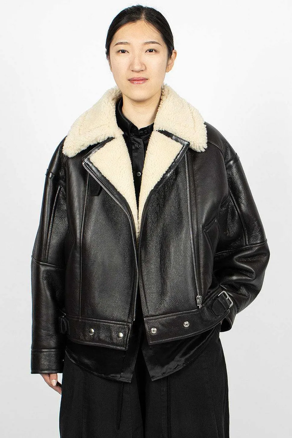 Shearling Jacket Dark Brown