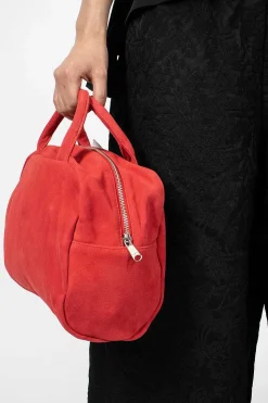 Sheepskin Handbag Red