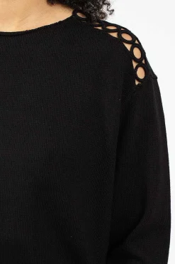 Shoulder Detail Jumper Black