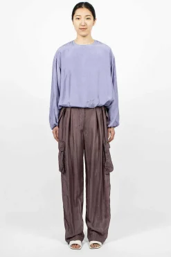 Silk Cargo Pants Brown