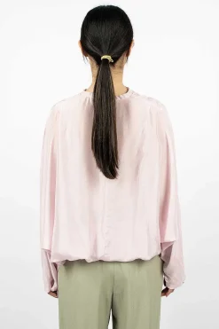 Silk Drawstring Blouse Blush