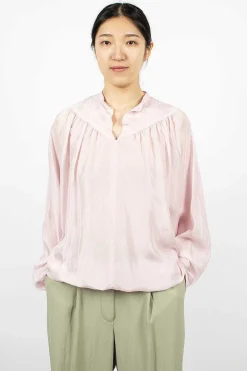 Silk Drawstring Blouse Blush