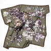 Silk Scarf Khaki Floral