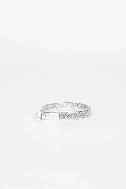 Silver Embroidered A Bracelet 5