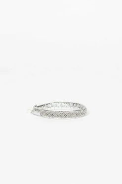 Silver Embroidered A Bracelet 5