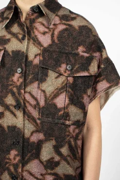 Sleeveless Floral Overshirt